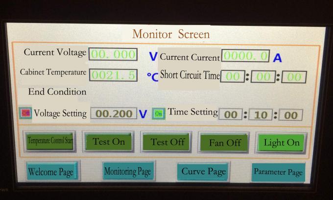 3KW電池の試験装置、1000A温度調整された外的な短絡のテスター0