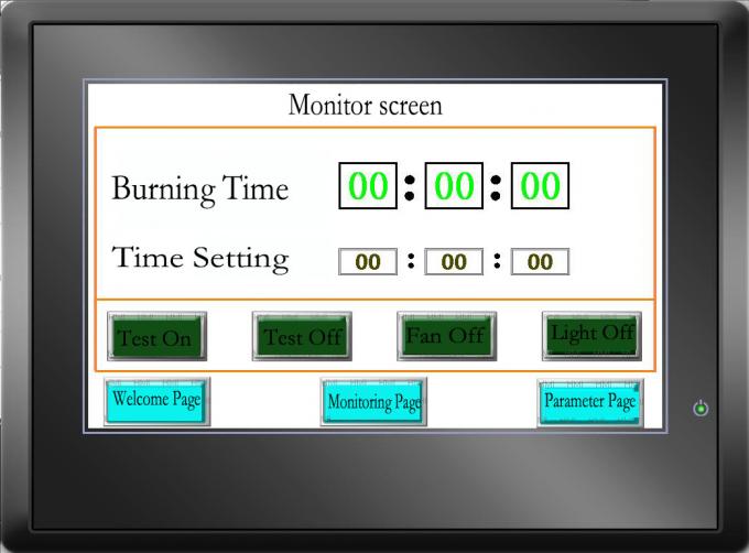 PLCのタッチ画面0が付いているステンレス鋼電池の焼却および放出の試験装置